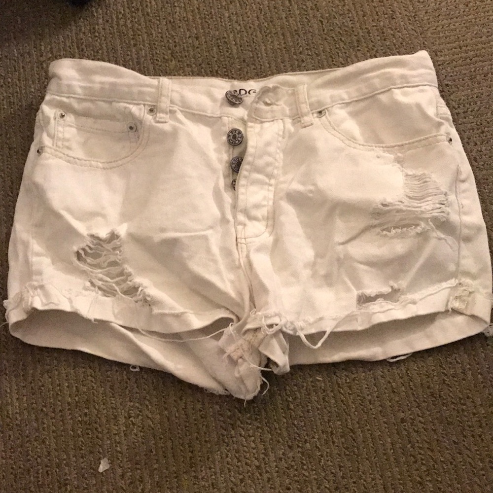white denim shorts